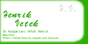 henrik vetek business card