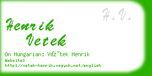 henrik vetek business card